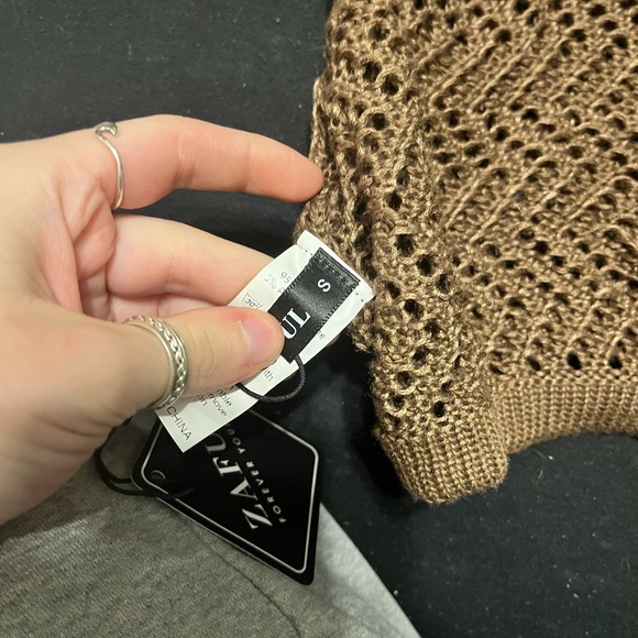 Zaful Tan Crochet Swim Cover-Up - Picture 2 of 2